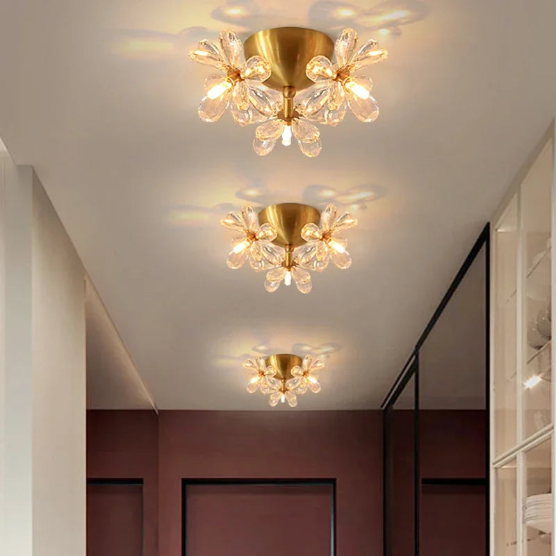 Moderna plafoniera LED in cristallo