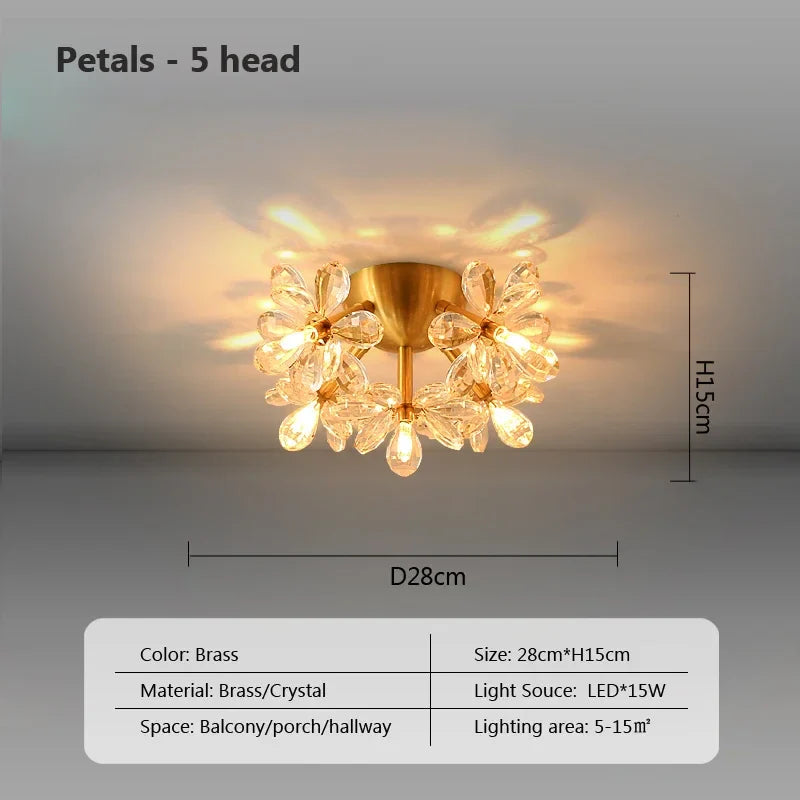 Moderna plafoniera LED in cristallo