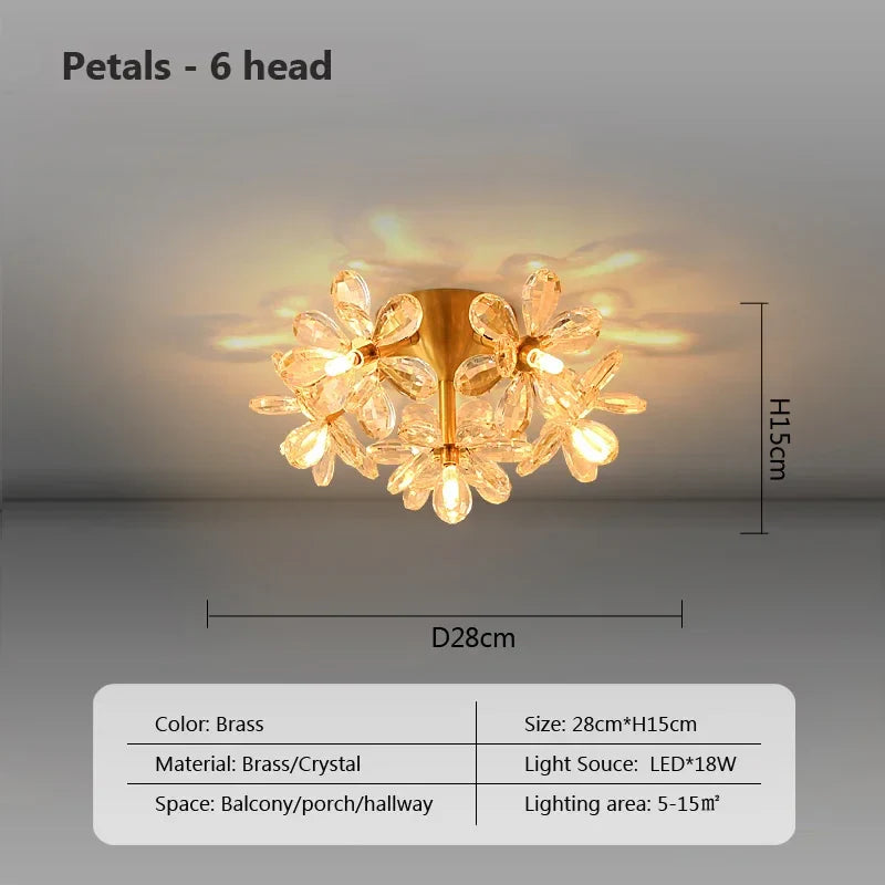 Moderna plafoniera LED in cristallo
