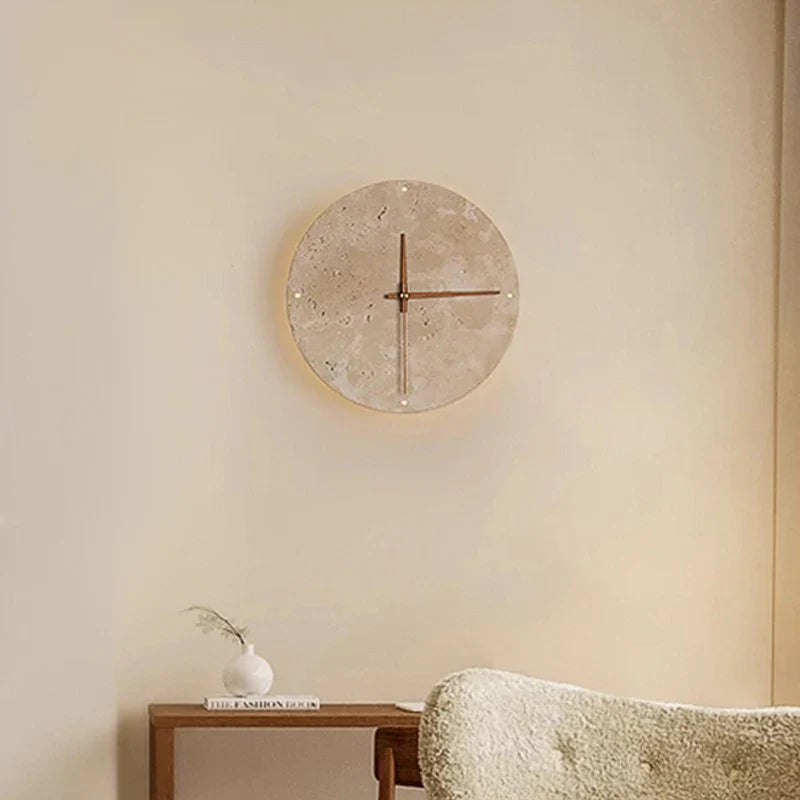 Applique con orologio in marmo