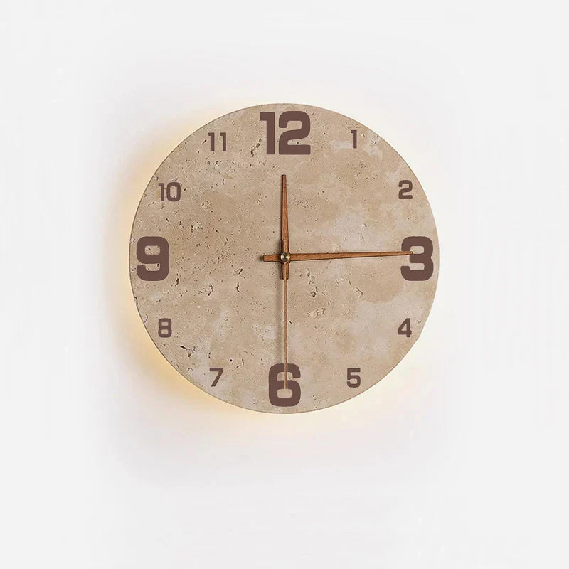 Applique con orologio in marmo