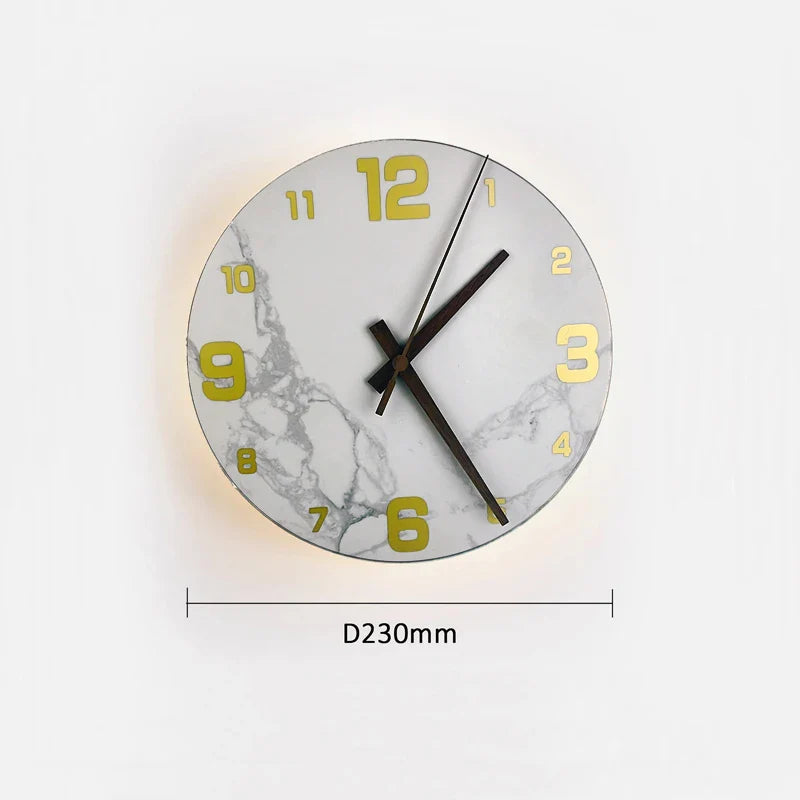 Applique con orologio in marmo