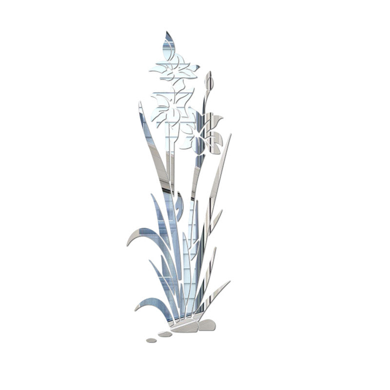 Adesivo murale 3D fiore erba cristallo