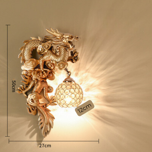 LuxeFlame - Lampada da parete Dragon Phoenix