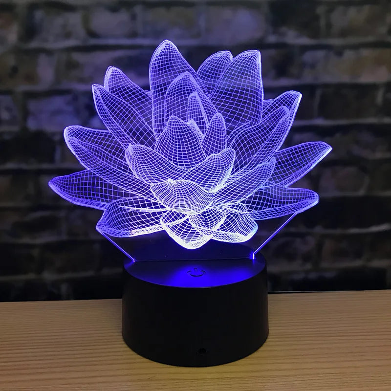 3DAcrylic - Lampada da notte Lotus