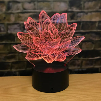 3DAcrylic - Lampada da notte Lotus