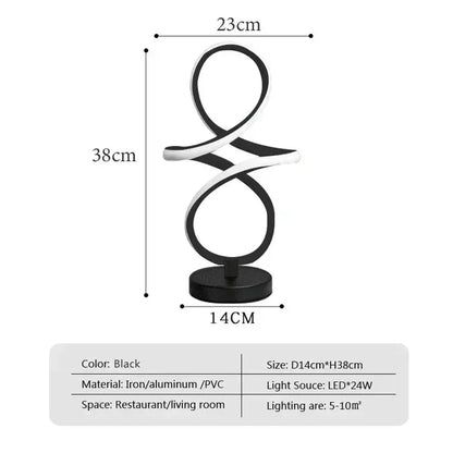ElegantGlow - Lampada da tavolo Luxe Lines