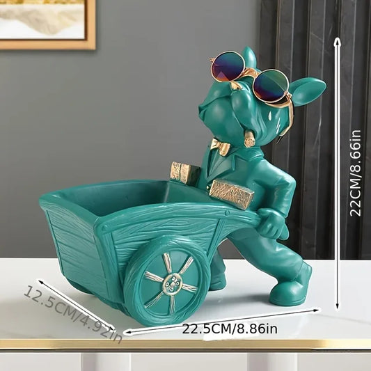 Canino da trasporto - Statua di cane con carriola
