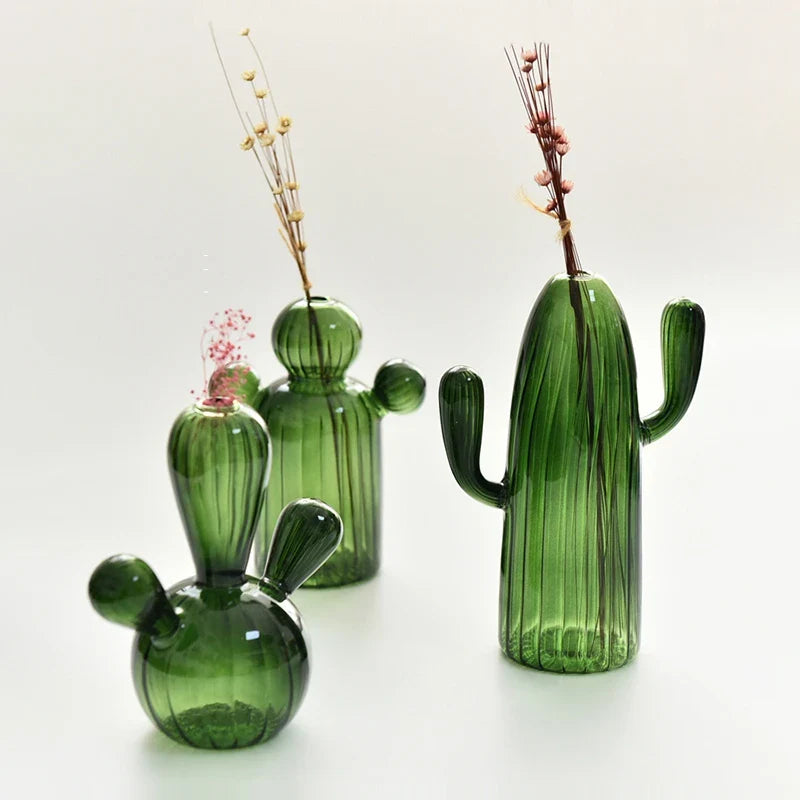 CactiClear - Vaso di vetro a forma di cactus