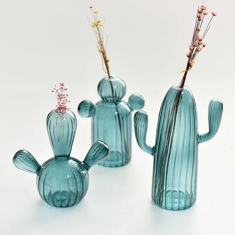 CactiClear - Vaso di vetro a forma di cactus
