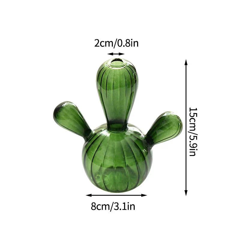 CactiClear - Vaso di vetro a forma di cactus