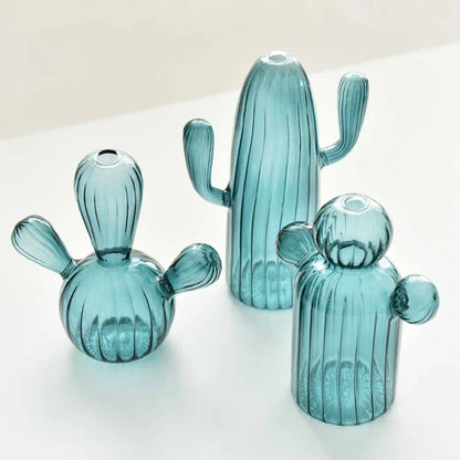CactiClear - Vaso di vetro a forma di cactus