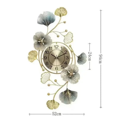 BlossomElegance - Orologio da parete floreale di lusso