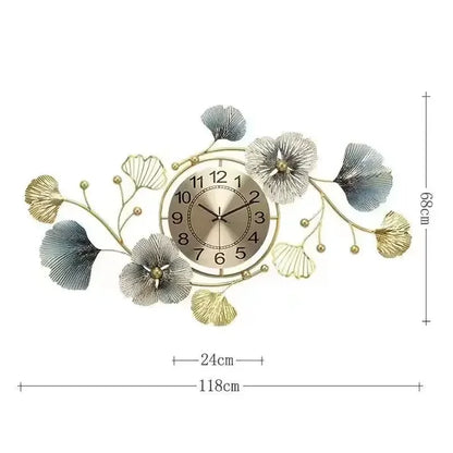 BlossomElegance - Orologio da parete floreale di lusso