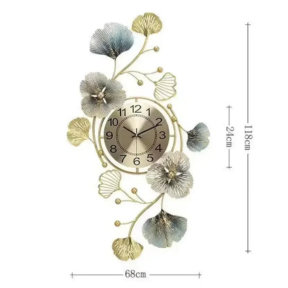 BlossomElegance - Orologio da parete floreale di lusso