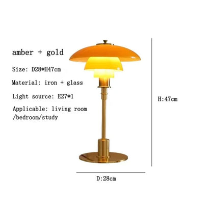 VintageRadiance - Lampada da tavolo in vetro a LED per la lettura