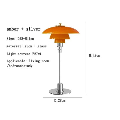 VintageRadiance - Lampada da tavolo in vetro a LED per la lettura