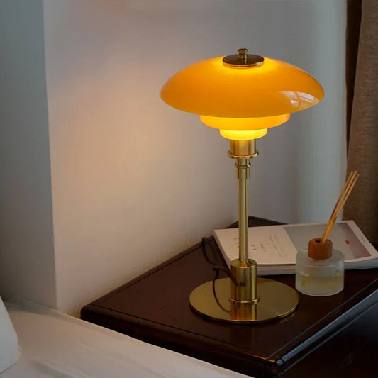 VintageRadiance - Lampada da tavolo in vetro a LED per la lettura