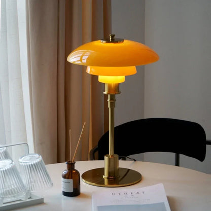 VintageRadiance - Lampada da tavolo in vetro a LED per la lettura
