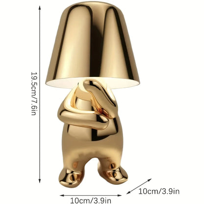 GoldenGrace - Lampada da tavolo con statua dorata