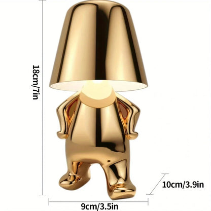 GoldenGrace - Lampada da tavolo con statua dorata