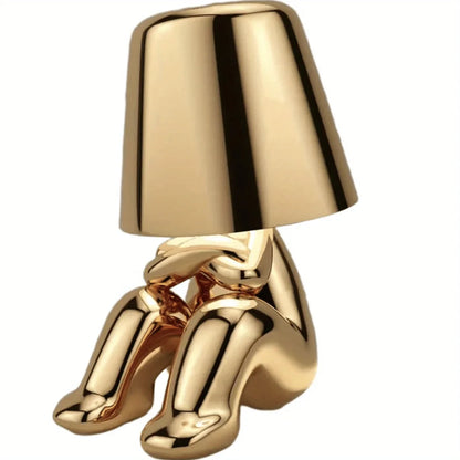 GoldenGrace - Lampada da tavolo con statua dorata