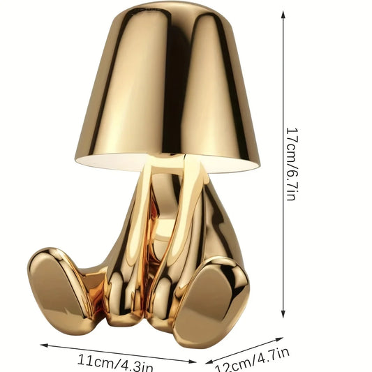 GoldenGrace - Lampada da tavolo con statua dorata