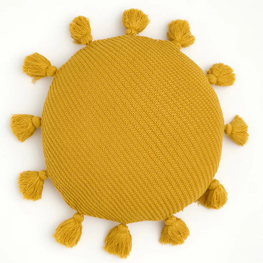 TasseledPlush | Morbido cuscino di seduta rotondo