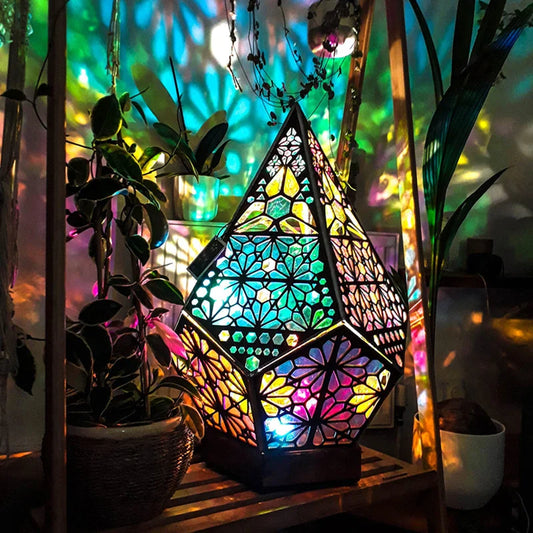 TimberProjection - Lampada da notte a proiezione cava in legno