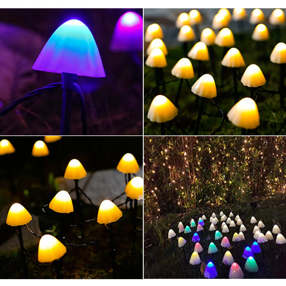 EnchantedCaps - Lampade da giardino a corda a fungo