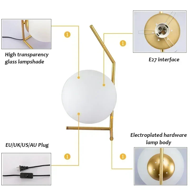ClearEleganz - Lampada da tavolo moderna e minimalista