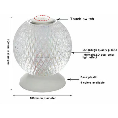 FlexiLuxe - Moderna lampada da tavolo in cristallo a batteria