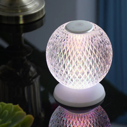 FlexiLuxe - Moderna lampada da tavolo in cristallo a batteria