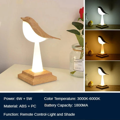 FeatherGlow - Lampada da tavolo Bird
