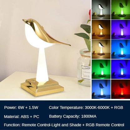 FeatherGlow - Lampada da tavolo Bird