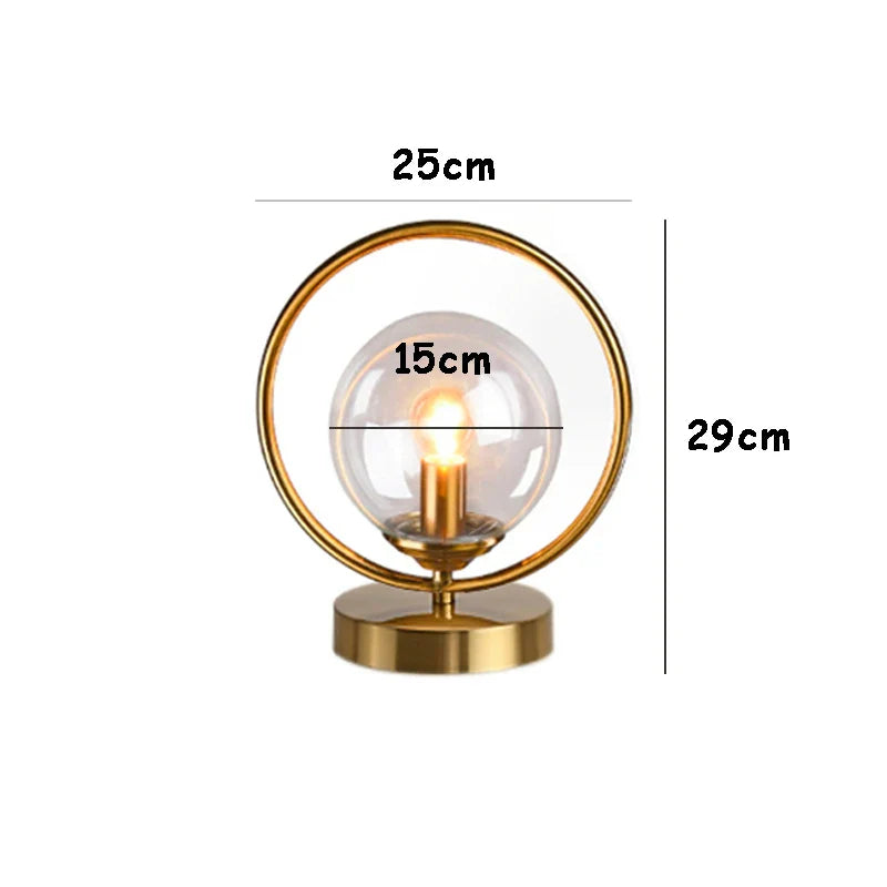 LuminaTreasure - Lampada da tavolo con globo in vetro