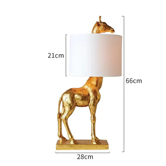 SavannaGlow - Lampade da tavolo giraffa in resina