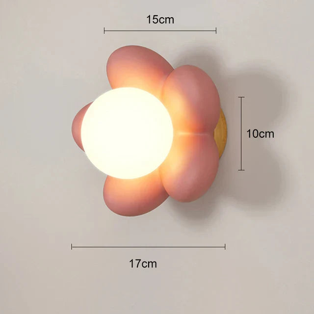 FloralGlimmer - Lampada da parete con fiore color crema