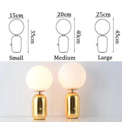 NostalgiaBeam - Lampada da tavolo a globo in vetro nordico