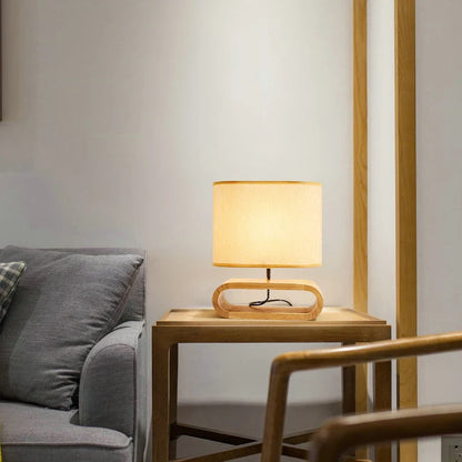 OakGlow - Lampada da tavolo con base in legno
