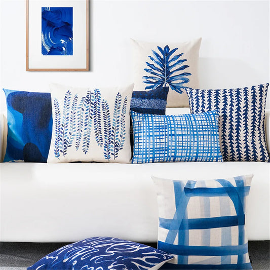 LuminaBlue - Fodera per cuscino lombare geometrica