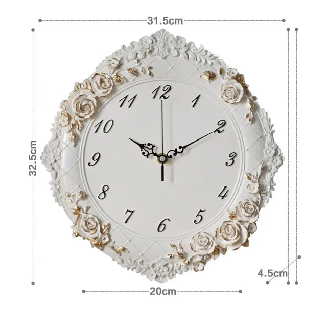 EuroResin - Orologio a fiore vintage