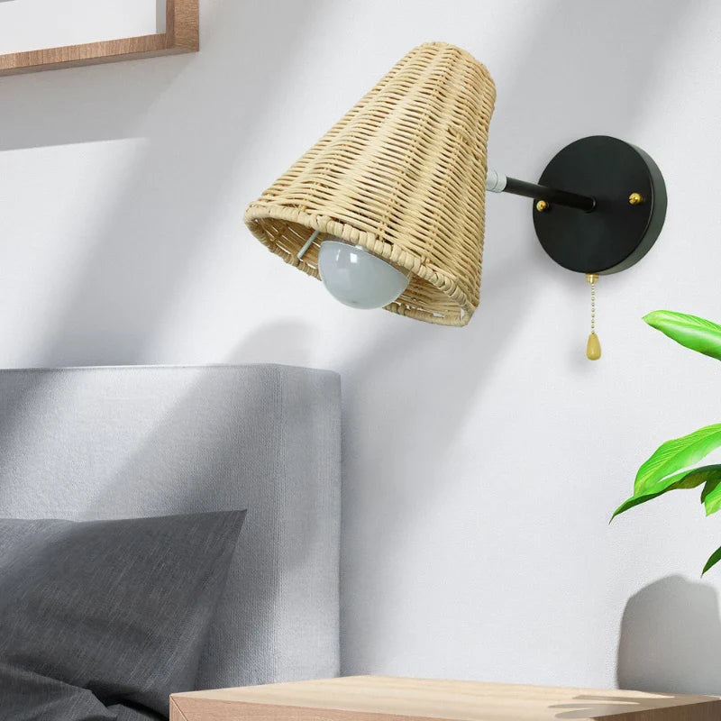 EcoLux - Lampada da parete rotante intrecciata