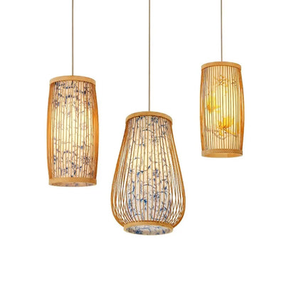 BambooHarmony | Sereno lampadario a sospensione per sale da tè