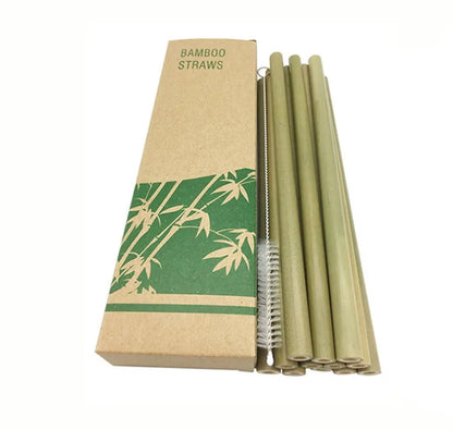 BambooCheers | Set di cannucce in bambù naturale con spazzola di pulizia ecologica