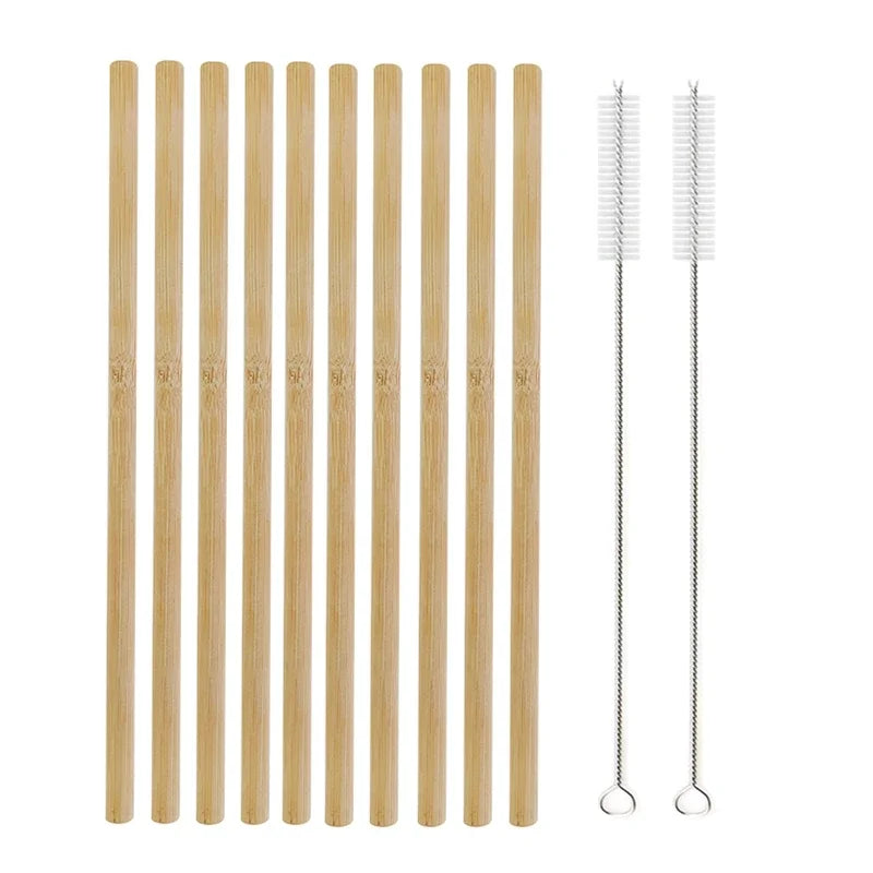 BambooGlow | Cannucce naturali per feste con spazzola per la pulizia