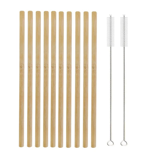 BambooGlow | Cannucce naturali per feste con spazzola per la pulizia
