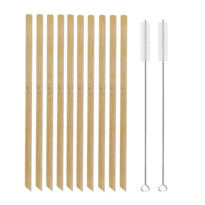 BambooGlow | Cannucce naturali per feste con spazzola per la pulizia