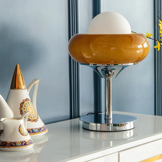 GlowClassic - Lampada da tavolo arancione vintage