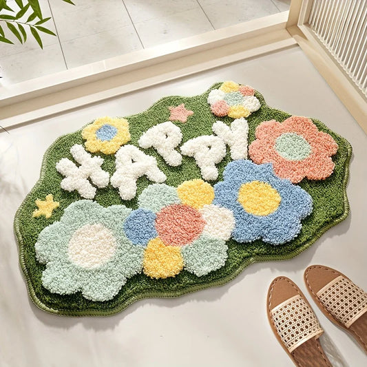 FloralPlush - Tappeto assorbente per pavimenti
